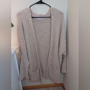 Popcorn style open front cardigan
